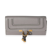 Chloe Grey Grained Calfskin Long Marcie Wallet