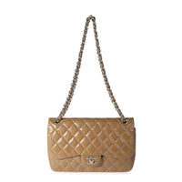 Chanel Khaki Caviar Quilted Jumbo Classic Double Flap Bag