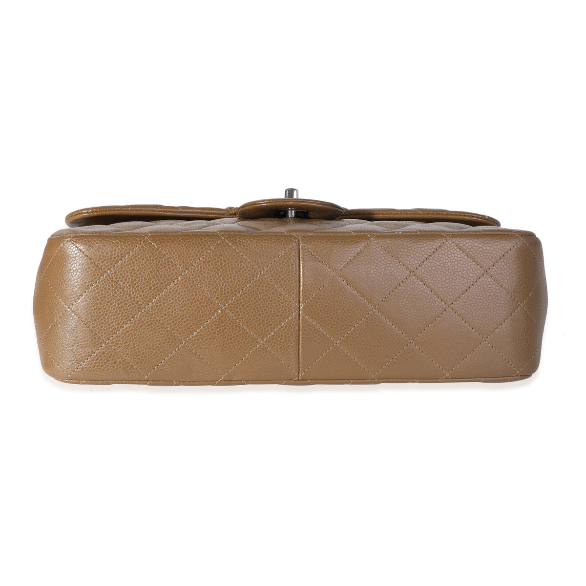 Chanel Khaki Caviar Quilted Jumbo Classic Double Flap Bag