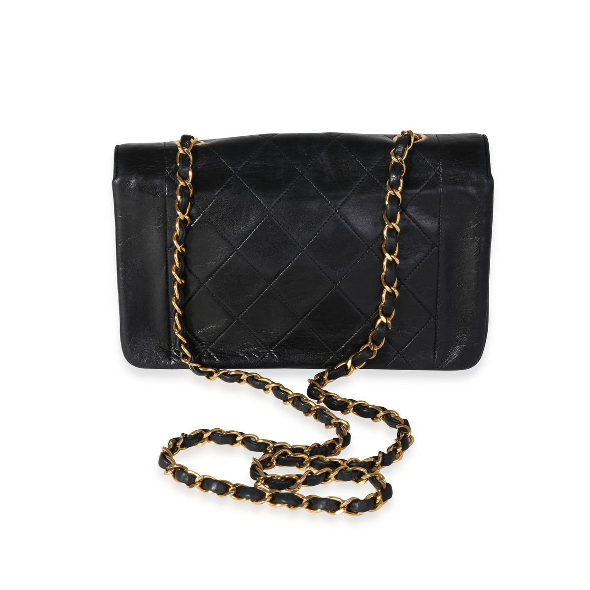 Chanel Vintage Black Quilted Lambskin Diana Bag