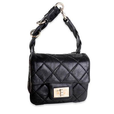 Chanel Black Quilted Lambskin Leather 2.55 Reissue Mini Ankle Bag