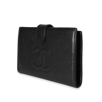 Chanel Black Caviar Timeless French Wallet