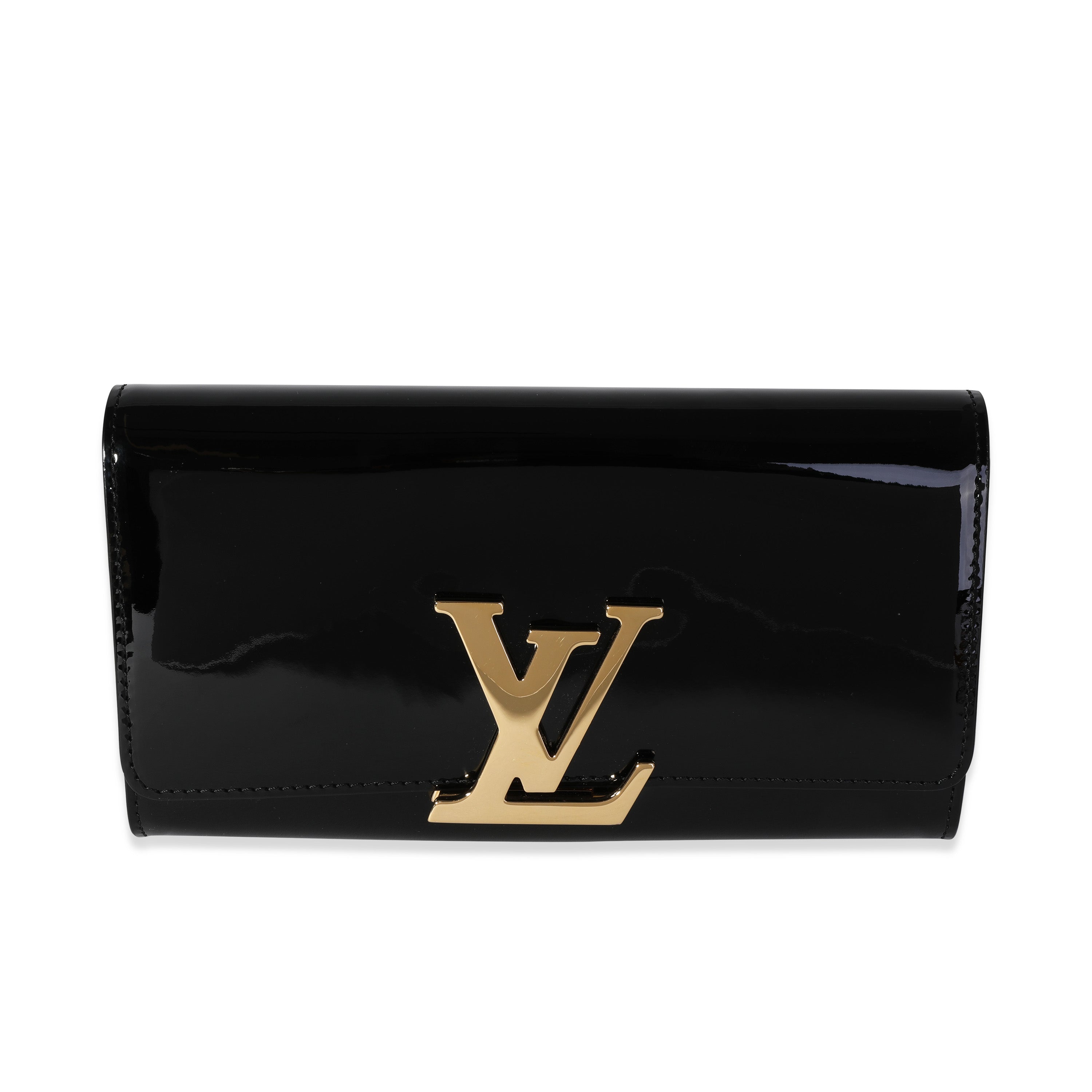 Louis outlet Vuitton Clutch Pochette Louise Vernis Schwarz Lackleder