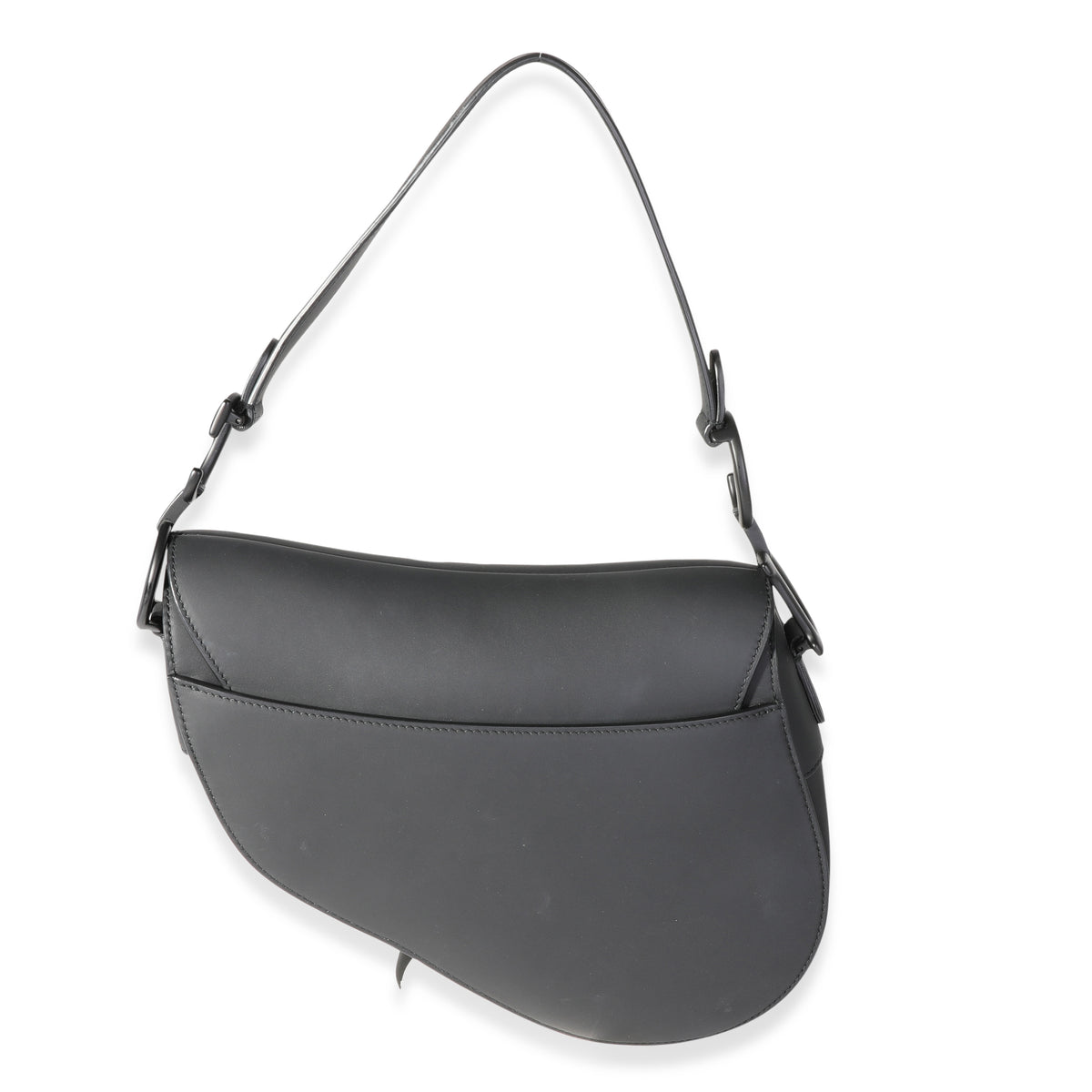 Dior Ultramatte Black Calfskin Medium Saddle Bag
