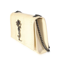 Saint Laurent White Creme Ayers Small Kate Palm Tree Bag