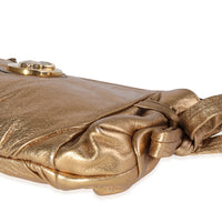 Gucci Metallic Gold Leather Hysteria Clutch