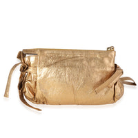 Gucci Metallic Gold Leather Hysteria Clutch