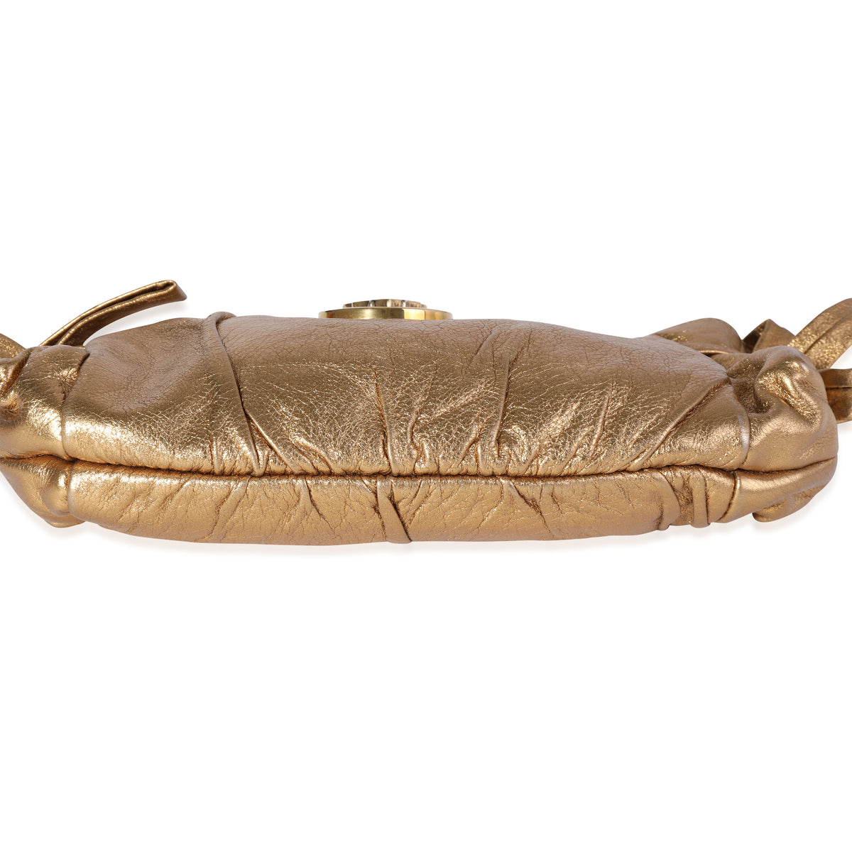 Gucci Metallic Gold Leather Hysteria Clutch