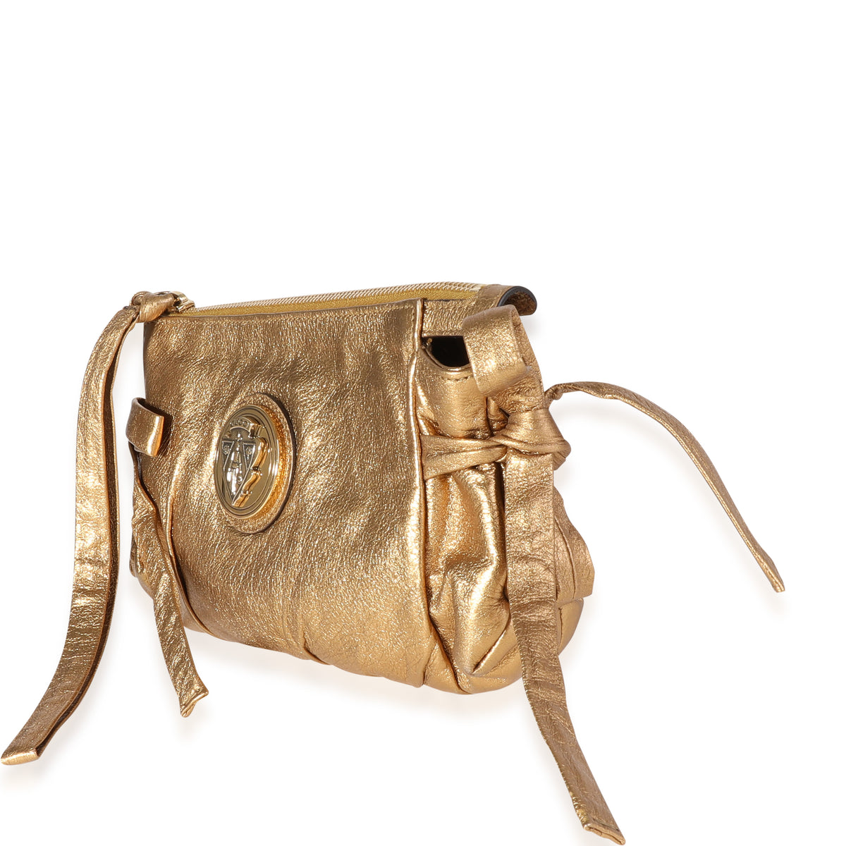 Gucci Metallic Gold Leather Hysteria Clutch