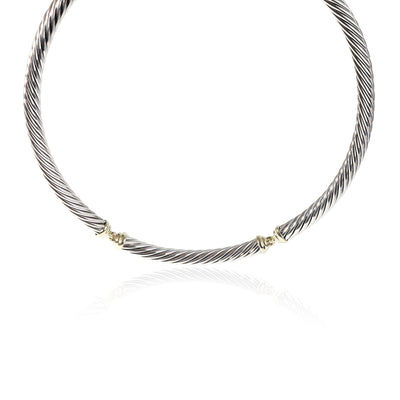 David Yurman Metro Cable Necklace in 14K Yellow Gold/Sterling Silver
