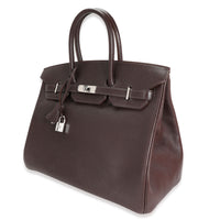 Hermès Chocolat Chévre De Coromandel Birkin 35 PHW