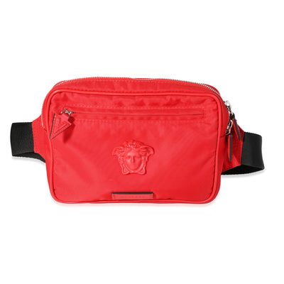 Versace Red Nylon La Medusa Belt Bag