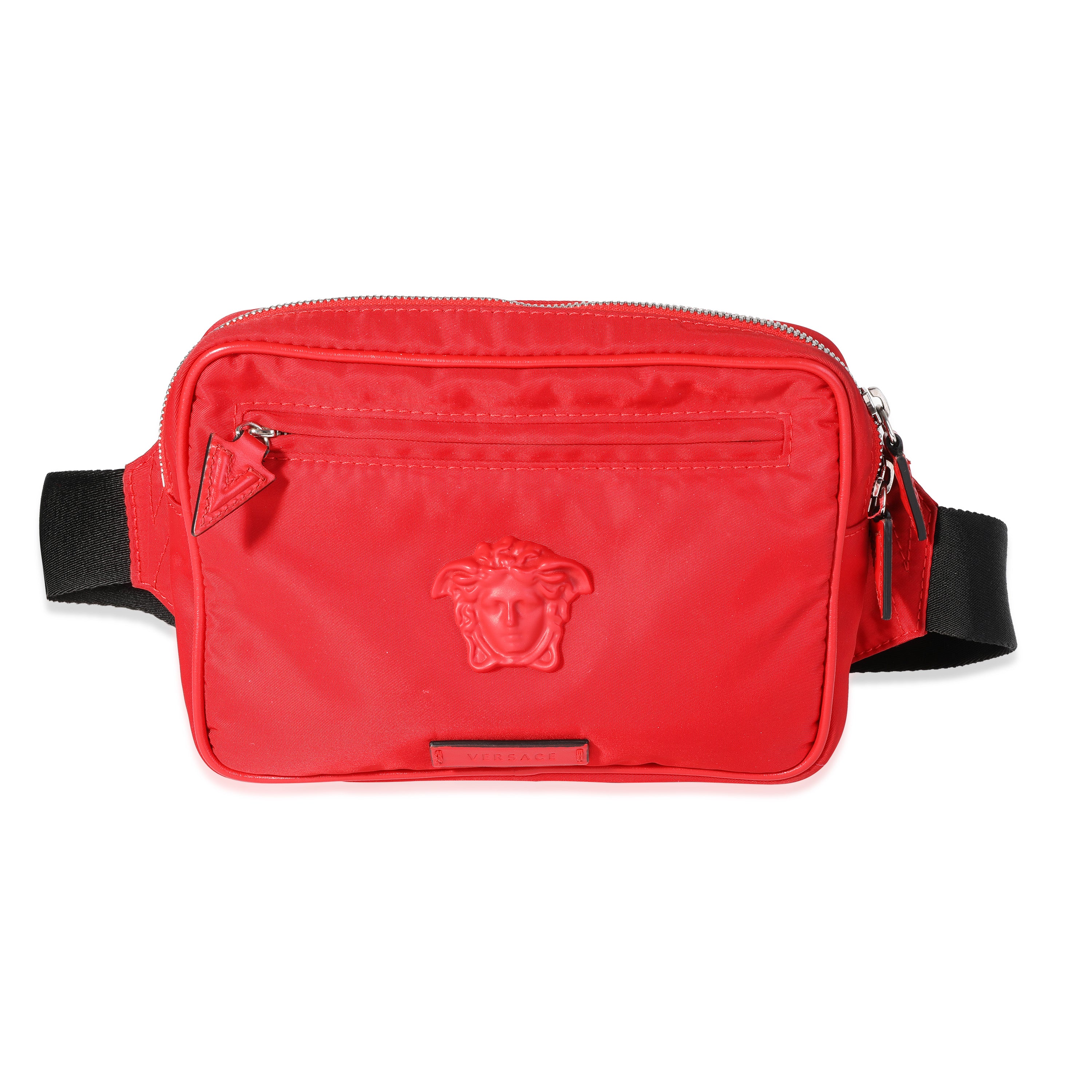 NEW Versace $1,100 Red Quilted Leather MEDUSA HEAD Belt Bag