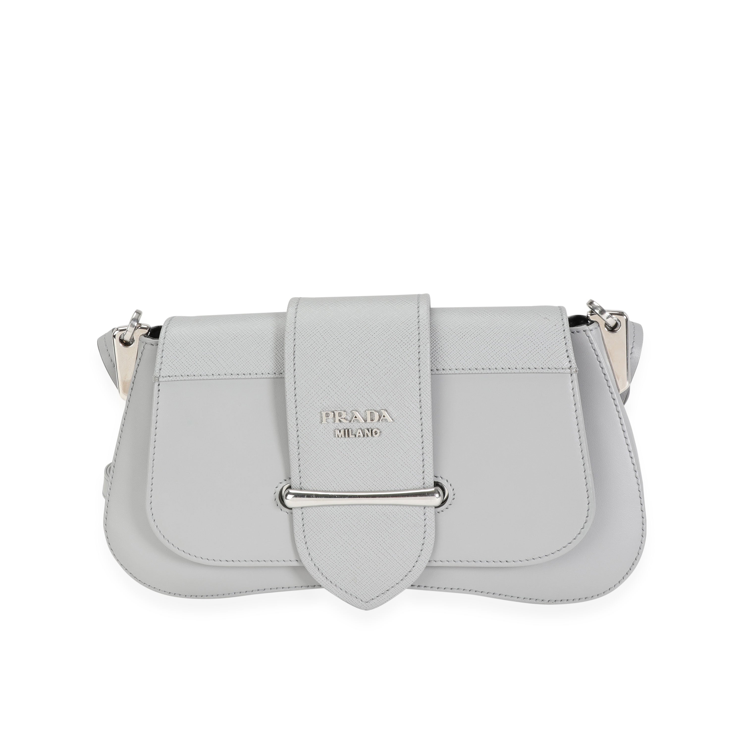 Shoulder Bag Prada Purse Grey Prada Gray Calfskin And Saffiano