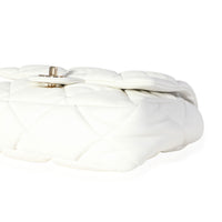 Chanel White Quilted Lambskin Bubble Flap Bag