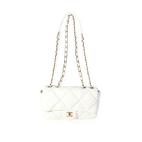 Chanel White Quilted Lambskin Bubble Flap Bag