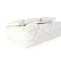 Chanel White Quilted Lambskin Bubble Flap Bag