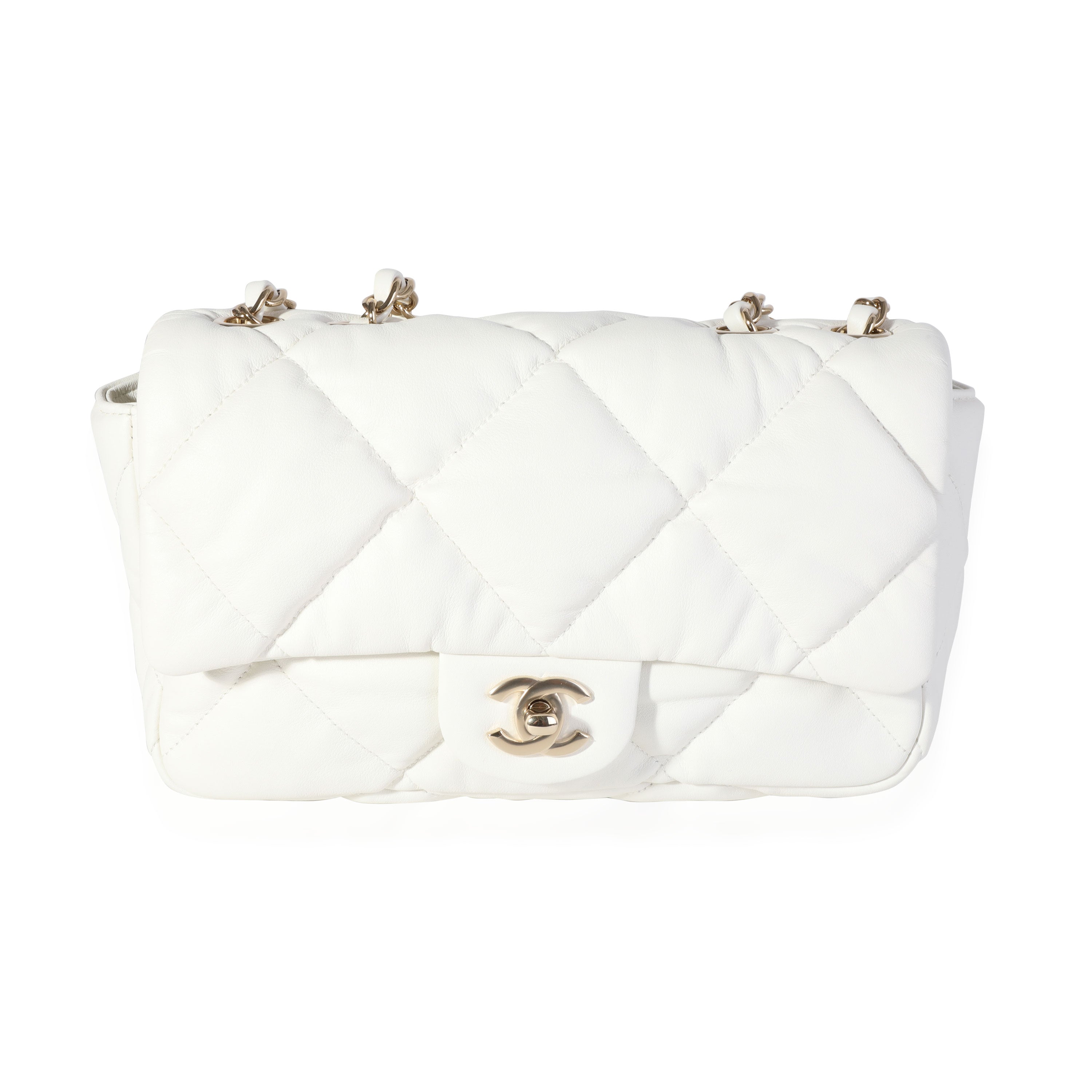 Chanel White Quilted Lambskin Bubble Flap Bag, myGemma, HK