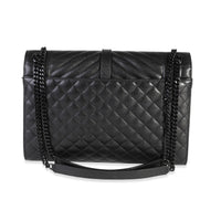 Saint Laurent So Black Mixed Matelassé Grain De Poudre Large Envelope Bag