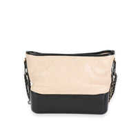 Chanel Beige & Black Aged Calfskin Large Gabrielle Hobo