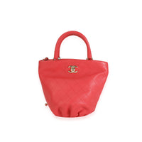 Chanel Coral Quilted Calfskin Small Bucket Bag