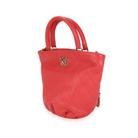 Chanel Coral Quilted Calfskin Small Bucket Bag