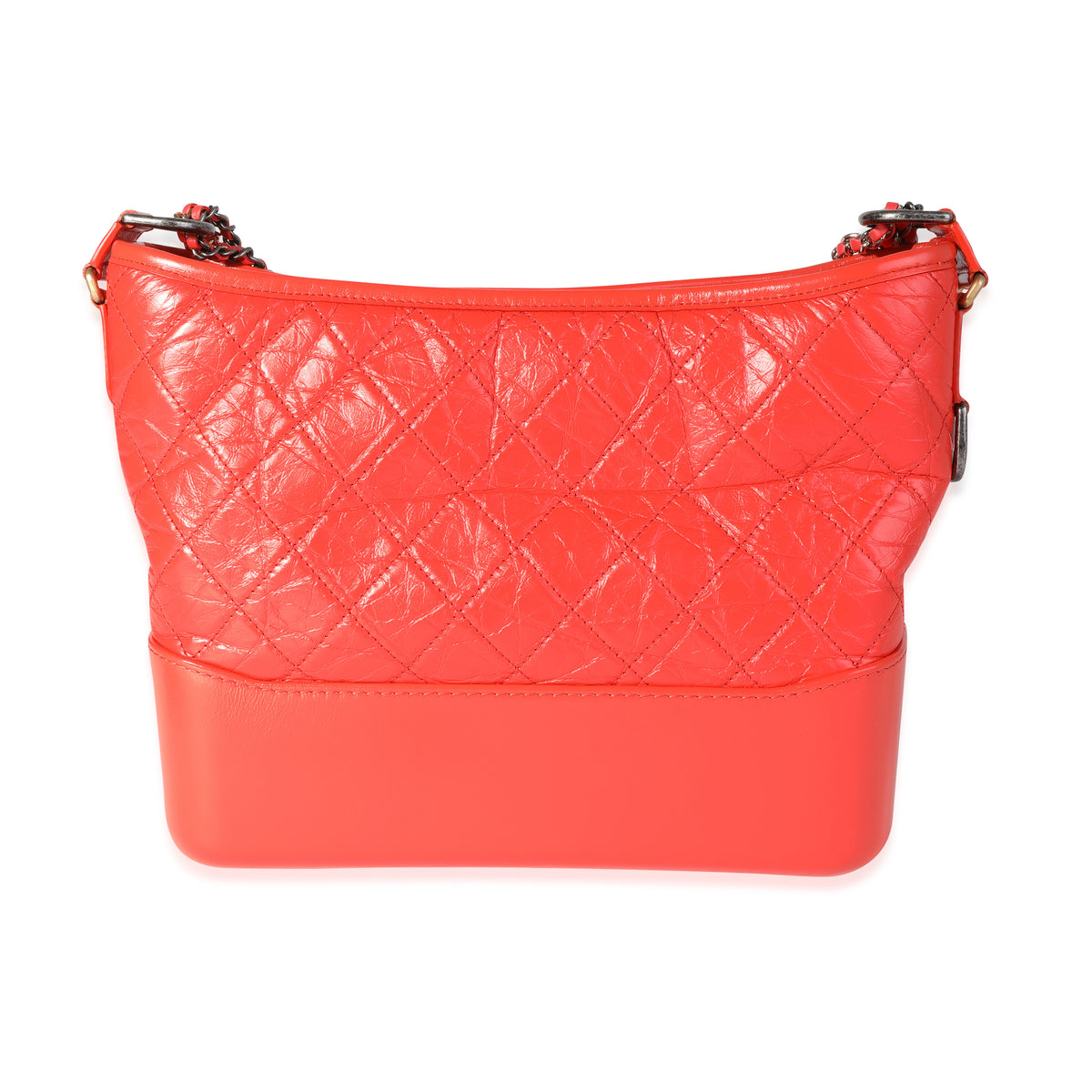 Chanel Orange Quilted Aged Calfskin Large Gabrielle Hobo