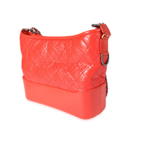 Chanel Orange Quilted Aged Calfskin Large Gabrielle Hobo