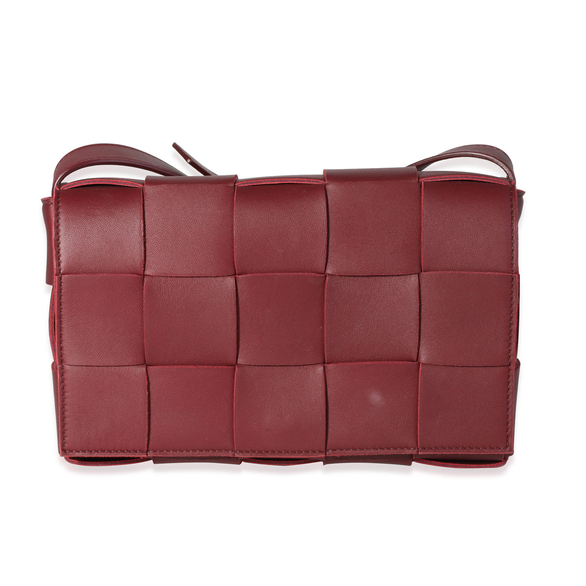 Bottega Veneta Bordeaux Intrecciato Lambskin Cassette Bag