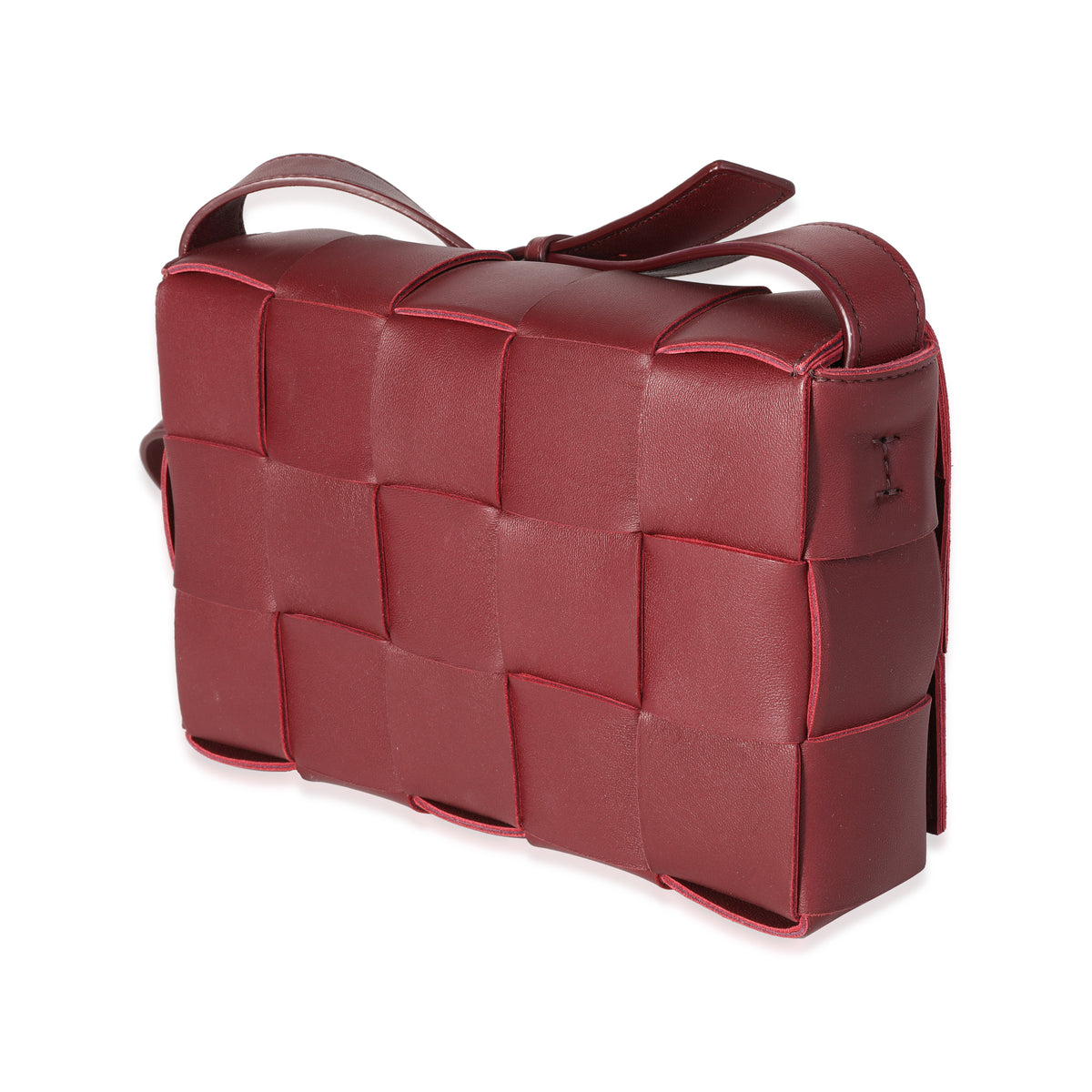 Bottega Veneta Cassette Bucket Bag Maxi Intrecciato Leather Mini Red