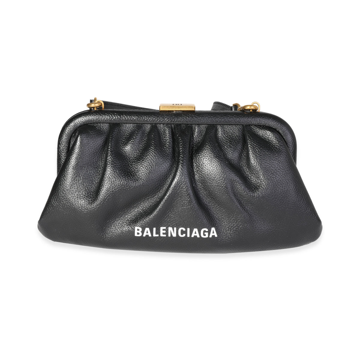 Balenciaga Black Leather XS Cloud Clutch