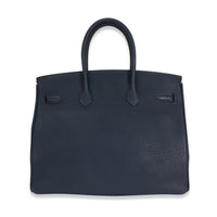 Hermès Bleu Obscurs Fjord Birkin 35 PHW