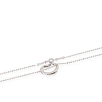 Tiffany & Co. Elsa Peretti Open Heart Diamond Pendant in 950 Platinum 0.04 CTW