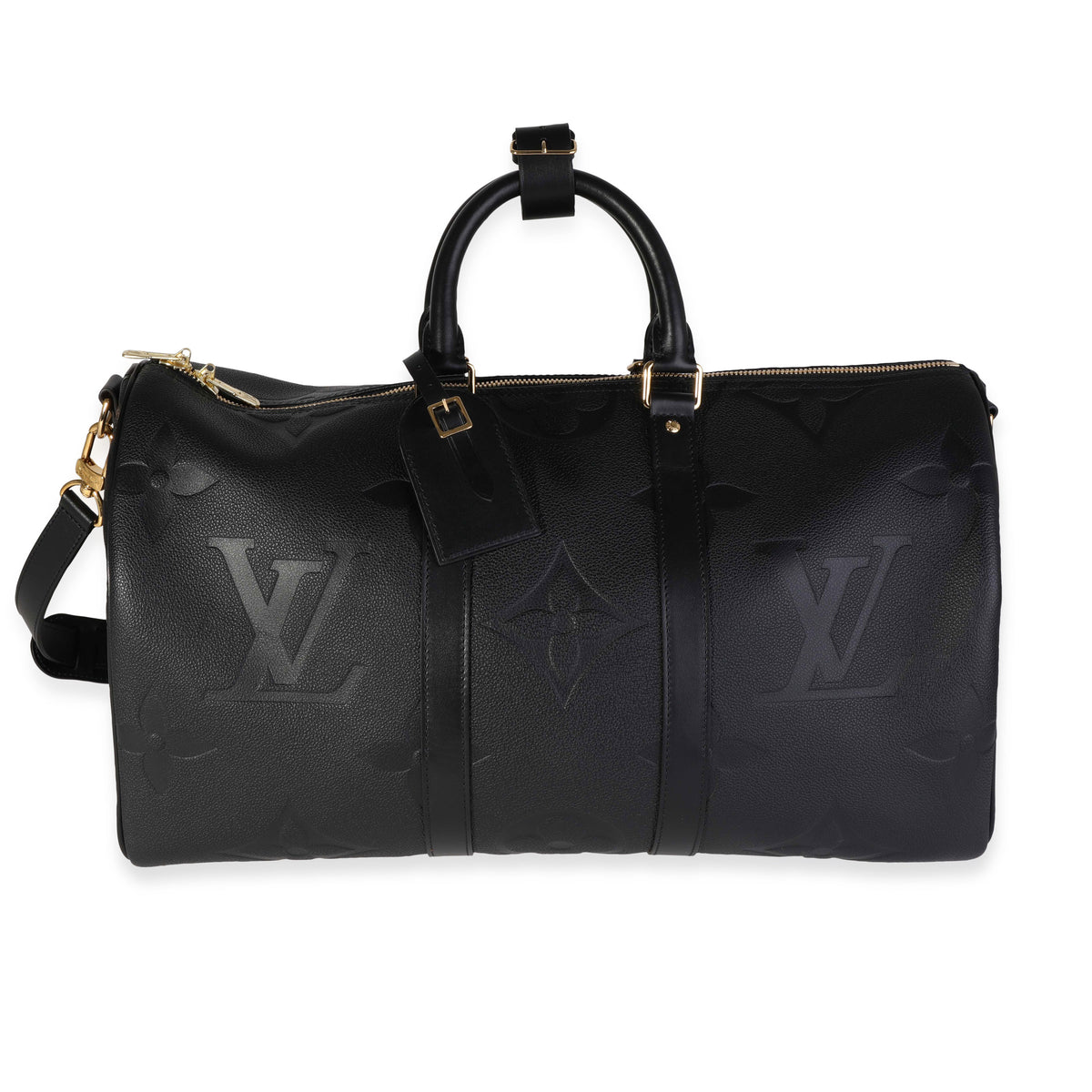 Louis Vuitton Black Monogram Empreinte Giant Keepall Bandoulière
