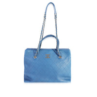 Chanel Blue Quilted Caviar Urban Shopping Tote