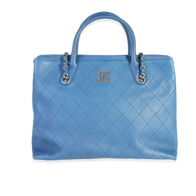 Chanel Blue Quilted Caviar Urban Shopping Tote