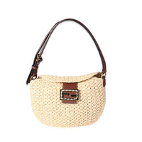 Fendi Beige Raffia Small Croissant Bag