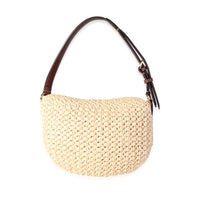 Fendi Beige Raffia Small Croissant Bag