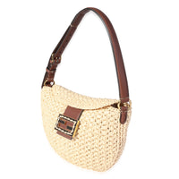 Fendi Beige Raffia Small Croissant Bag