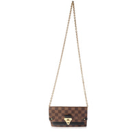 Louis Vuitton Damier Ebene Canvas & Black Cowhide Vavin Chain Wallet