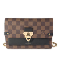 Louis Vuitton Damier Ebene Canvas & Black Cowhide Vavin Chain Wallet, myGemma