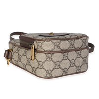 Gucci Brown Leather & GG Supreme Canvas Neo Vintage Mini Crossbody Bag