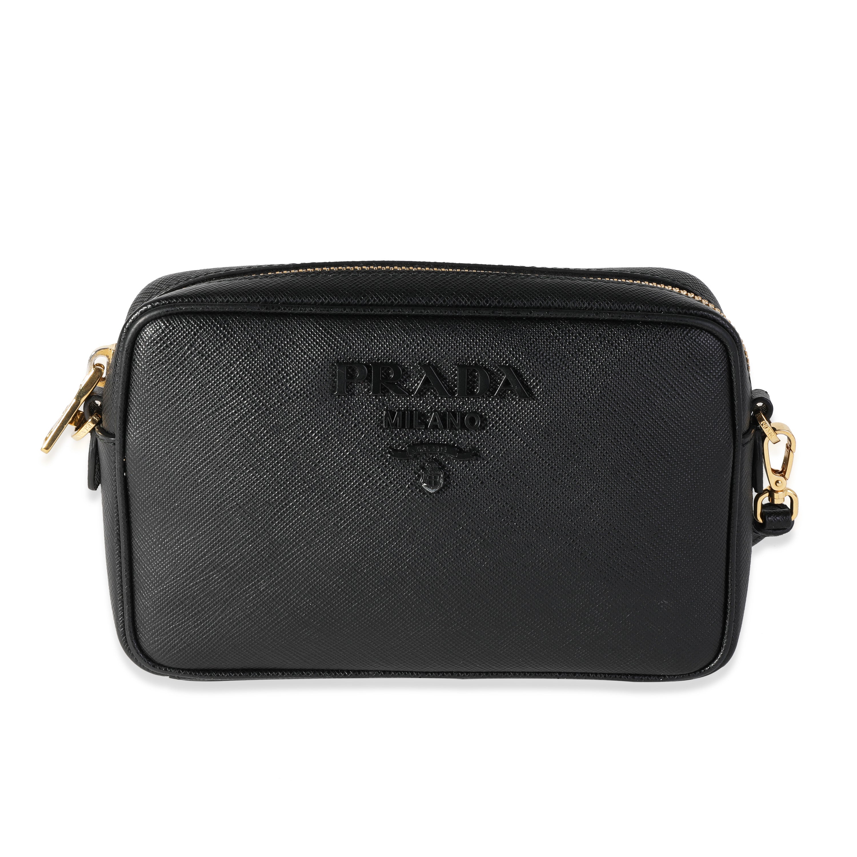 Prada Saffiano Leather Camera Bag in Black
