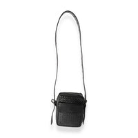 Bottega Veneta Black Intrecciato Leather Crossbody Bag