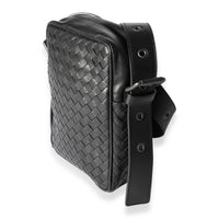 Bottega Veneta Black Intrecciato Leather Crossbody Bag