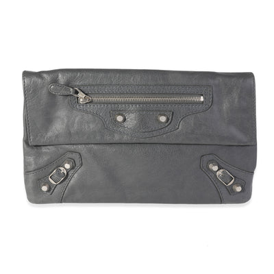 Balenciaga Grey Leather Giant 12 Envelope Clutch