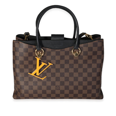 Louis Vuitton Damier Ebene & Black Calfskin LV Riverside