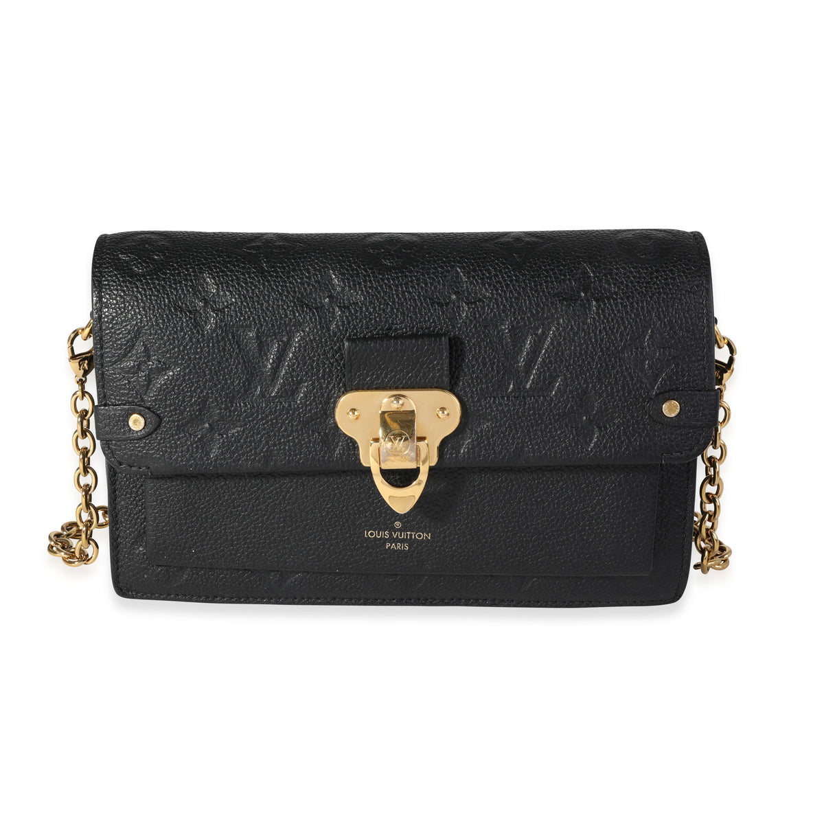 Louis Vuitton Black Monogram Empreinte Leather Vavin Wallet on Chain, myGemma