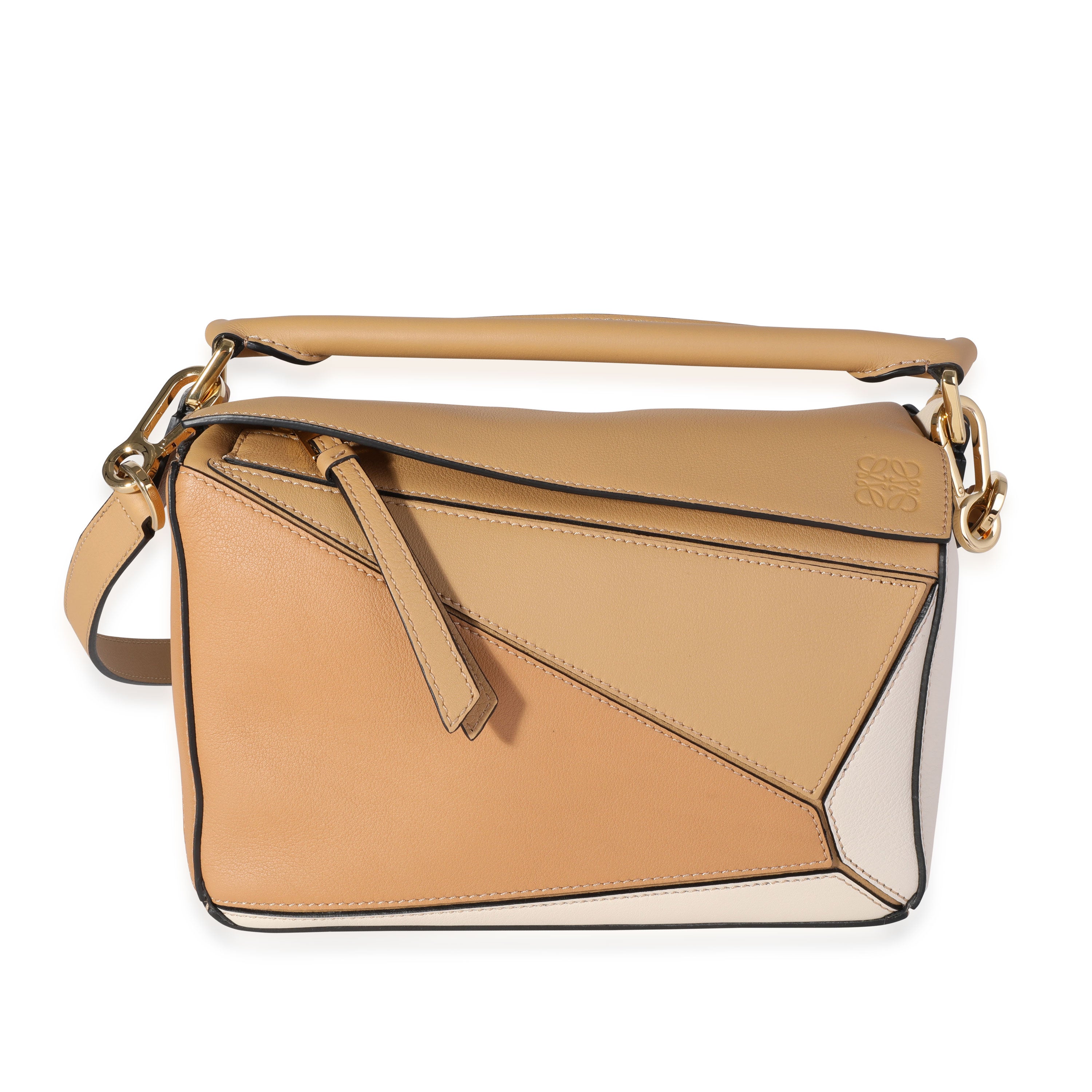 LOEWE Calfskin Suede Small Puzzle Bag Blush 362745