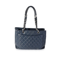 Chanel Navy Caviar Quilted Grand Shopping Tote